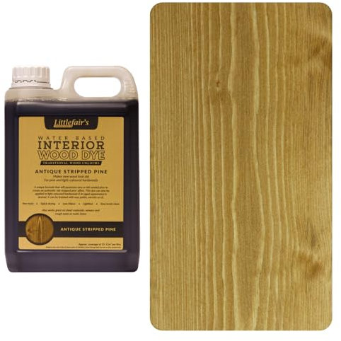 Littlefair's Holzlasur 2.5ltr - Holzlasur Innen - Holz Lasur Für Natürliche Holzmaserung - Wasserbasierte Wood Stain - Schnell Trocknend & Umweltfreundlich - Farbe: Antike, abisolierte Kiefer