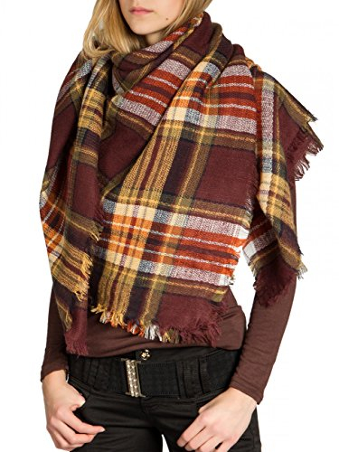 Caspar SC412 Damen XXL Schal, Farbe:braun