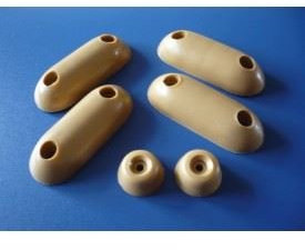 Single Round Rubber Toilet seat Buffer - Tan Finish