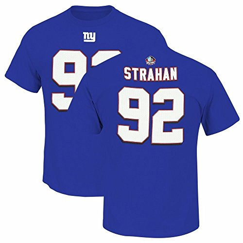 Majestic Athletic NFL Football T-Shirt New York NY Giants Michael Strahan #92 Hof Hall of Fame Trikot Jersey (M)