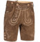 PAULGOS Herren Trachten Lederhose HK1 + Träger, Echtes Leder, Größe 54, Hellbraun