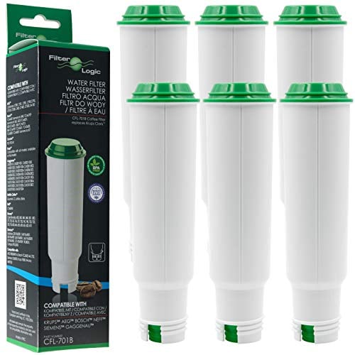 FilterLogic CFL-701B | 6x Wasserfilter kompatibel mit Krups, Nivona, Melitta Kaffeevollautomaten - ersetzen F088 Aqua Filter, NIRF-700 Wasserfilterpatrone, Pro Aqua Filterpatrone Frischwasserfilter