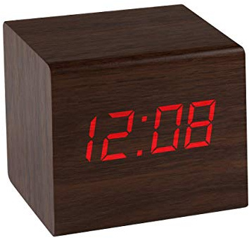 Precision Digital alarm clock Wood effect 12/24 hr time display, LCD display, alarm function Clock AP0001