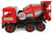Wader Middle Truck roter Betonmischer im Karton, realistischer Fahrmischer, rotierender Behälter mit Kurbel, L = 43 cm, robuste Konstruktion, ab 3 Jahre