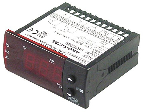 AKO 14724 Regulador electrónico DI IP65 2 salidas de relé NO-8A(4) CO-8A(4) sin sensor Precisión 1% NTC/PTC/Pt100/TC(J,K)/mA AC/DC