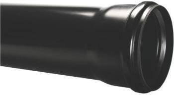 FloPlast XtraFlo Industrial Gutter Downpipe Black 110mm x 3M Single Socket
