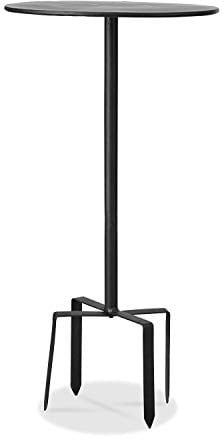 Loberon Tischchen Fermont, zum in die Erde stecken, klassisches Design, Gartenmöbel, Outdoor, Beistelltisch, Gartentisch, Eisen, schwarz