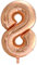 Folieballon 8 rose goud 85cm