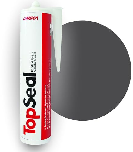 Unika TopSeal Black – 290ml Colour-Matched Adhesive & Sealant | High-Strength, Waterproof & Flexible Bonding for Worktops, Upstands, Panels & Backsplashes