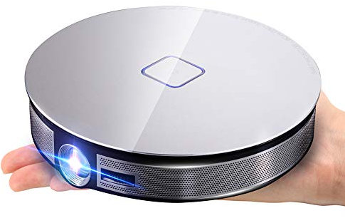 WANGLX ST D8S1 Projector 3800 Lumens LED Video Projector Micro Multimedia Player Support 1080P Home Theater Office Compatible HDMI/USB/DC/TF Card, Silver