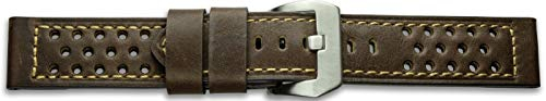 Eichmüller massives 24mm Leder Uhren Armband gelocht Braun inklusive Federstege