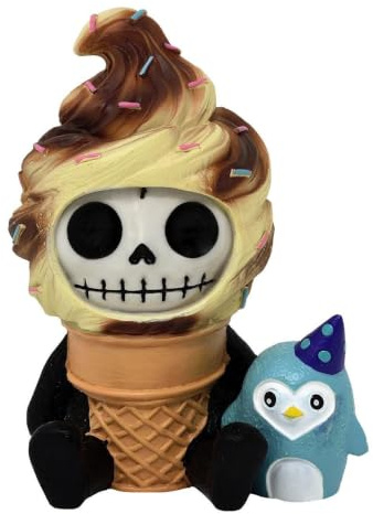 Horror-Shop Kleine Ice Cream Furrybones Figur - Skelettfigur als Geschenkidee