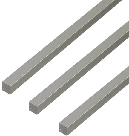 Alberts 497514 Vierkantstange | Aluminium, natur | 1000 x 12 x 12 mm | 3er Set