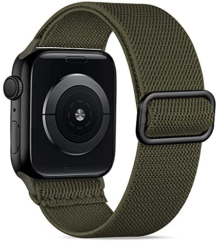 Wepro Strap Compatible with Apple Watch 40mm 38mm 41mm 42mm for Women/Men, Stretchy Adjustable Nylon Stylish Replacement Strap for Apple Watch SE/Ultra/iWatch Series 10 9 8 7 6 5 4 3 2 1, Green