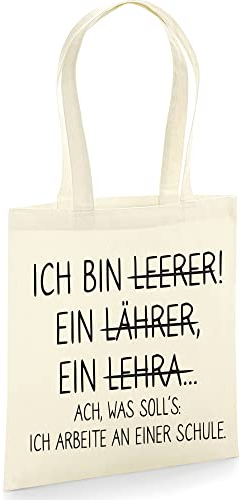 tradercat Jutebeutel bedruckt vintage 100% Baumwolle, Stoffbeutel bedruckt, tolles Geschenk für Lehrer, jutebeutel aesthetic als modisches Accessoire jutebeutel spruch (Ich bin Leerer - Natur)