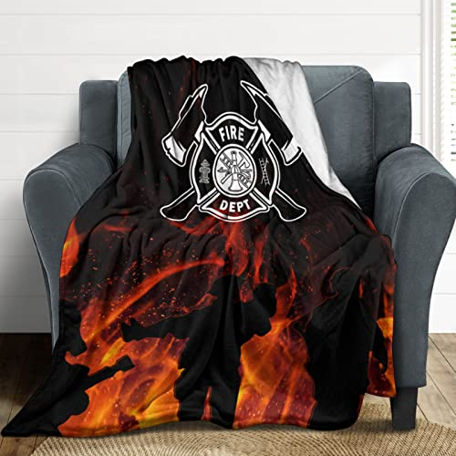 MYSLC Unisex Kuscheldecke Wohndecke Tagesdecke Decke Feuerwehrmann Feuerwehr Design Flanell Couch Decke Super Flauschige Sofa Kuscheldecke Multicolor 140x180cm