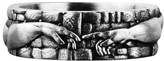 BySilverStone Jewelry „Gott Schenkt Adam Leben“, Künstlerischer Ring, Spiritueller Ring „Erschaffung Adams“ Für Männer, Michelangelo-Ring, Versprechensring Der Renaissance-Kunst Für Ihn