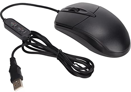 VBESTLIFE Beheizte Maus, 1600 DPI Kabelgebundene Heizmaus, 3-stufige Temperatureinstellung, für Windows, OS X PC, Laptop, Desktop, Schwarz