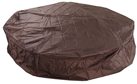 Copertura rotonda per vasca da bagno da esterno, copertura per mobili da esterno, copertura rotonda per piscina, con coulisse (marrone)