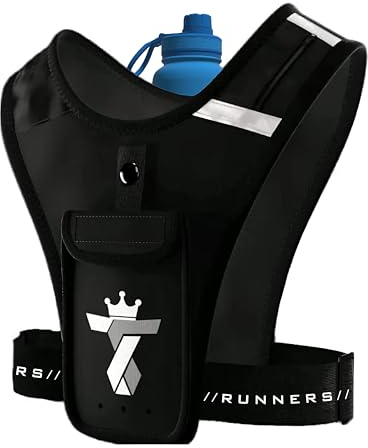 TRIO3TECH® Running Phone Holder | Reflective Running Gear | Water Proof Phone Pouch | Key Holder | 4 Pockets | Adjustable Waistband | Water Bottle Holder | Running Vest Women & Men