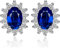 DUUDAH Sterling Silber Ohrringe,Ohrringe,Creolen,Kate Middleton Erstellt Royal Blue Sapphire 925 Sterling Silber Ohrstecker Prinzessin Diana Edelstein Kronenohrring