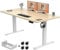 Homall Height Adjustable Electric Standing Desk 140x70cm with USB Charging Sit Stand Desk with Time Reminder Stand up Table 3 Memory Setting Electric Desks Wire Management Tray,Beige
