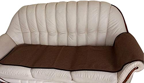 Sesselschoner Sitzauflage Couchauflage - Extrabreit - 20% Kamelwolle 80% Merinowolle - Dunkelbraun in Wellenoptik - Größe 70x200cm - ohne Chemikalien behandelte Wolle
