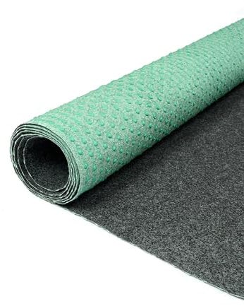 TAPISO Pemba Rasenteppich Kunstrasen Dunkelgrau Höhe:4 mm Kunstrasenteppich mit Noppen Wetterfest Schnelltrocknend Outdoor Balkon Terrasse Garten 200 x 390 cm