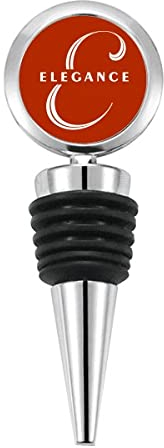 Elegance Elephant Letters Bottle Stopper Stainless Steel Rubber Reusable