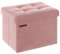 SONGMICS Sitzhocker mit Stauraum, kleine klappbare Sitzbank, 31 x 41 cm Fußbank, Aufbewahrungsbox, bis 130 kg belastbar, für Wohnzimmer Schlafzimmer Schlafsaal, pastellrosa LSF200R01