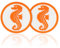 CraftWerk Seepferdchen Abzeichen - Frühschwimmer Aufnäher zum Aufbügeln - Schwimmabzeichen für Kinder - Ø 6 cm - 2er Pack, Orange