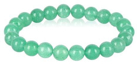 Fadcaer Crystal Bracelet - 8mm Healing Crystal Bracelet with Natural Gemstone Beads - Stretch Bracelet for Healing Jade Gift for Women & Men (Green)