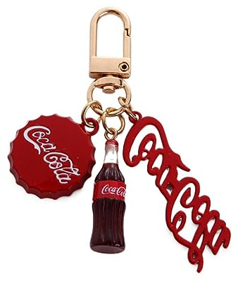 NISCAYA Porte-clés en forme de bouteille de coca avec pendentif en forme de lettre de coca - Cadeau pour ami - Accessoire de charme pour femme et homme, multicolore, F
