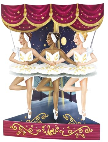 Santoro Swing-Karte, 3D-Pop-Up-Grußkarte – Ballett – Geschenke für sie, Ballerina, Mädchen, Tochter, Mutter, Lehrer, Geburtstag, Muttertag, Tänzerin