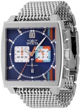 Invicta S1 Rally 47243 Herren Uhr - Wasserdicht - Analog - Quarzuhrwerk - Edelstahl mit blauen zifferblat - 45mm