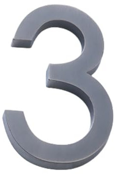 4 Inch Self-adhesive Door House Numbers 3D Mailbox Number Stickers Street Address for Mailbox Signs Chrome Plated(Grey-3)