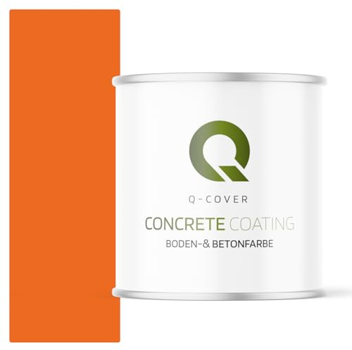 Q-COVER Bodenfarbe Betonfarbe Orange 2,5L Garagenboden Bodenbeschichtung für Innen Kellerfarbe Fußbodenfarbe
