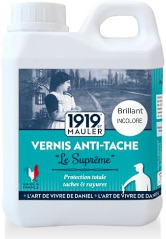 1919 BY MAULER - Vernis Multisupport Le Suprême - Brillant Incolore - Produit Anti-Rayure, Anti-Tache - 0,5 L