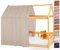 Lovely Hippo Hausbett Himmel - 100% Baumwolle - Betthimmel Hausbett aus Musselin - Bett Vorhang Kinderbett - Himmelbett Vorhänge 90x200cm (Beige mit Blättern, 120 x 370 cm (1er Set))