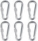 6 Stück Edelstahl Schraubkarabiner, Karabinerhaken 60mm x 6mm, Mit Sicherheitsverschluss - Ideal für Camping, Wandern, Schlüsselanhänger, DIY-Projekte