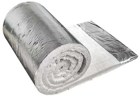 GQZJY Keramikfaser Isolierrolle Hohe Temperaturbeständigkeit feuerfeste Isolierdecke Silikat Keramikfaser Isolierung für Pizzaöfen Steinbacköfen Rohrdurchführungen(Size:61cm*15m)