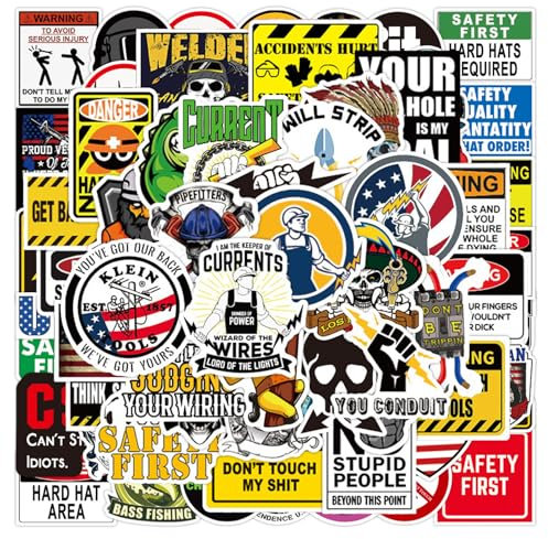 MUNSKT 150 Pcs Hard Hat Aufkleber, Wasserdichte Bauhelm Sticker für Blauer Kragen Arbeiter, Schweißer, Maschinisten, Elektriker - Graffiti Tool Box