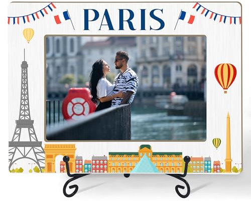 lamocho Paris-Bilderrahmen, Reise-Bilderrahmen, Paris-Stadt-Reise-Bilderrahmen, Verlobungs-Bilderrahmen, Paris-Dekor, Geschenk, Paris-Souvenirs (10,2 x 15,2 cm horizontal), S0