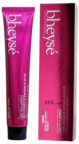 Tinte de cabello profesional Bheysé, rubio claro natural 8.0, 100 ml, con aceite de argán y queratina