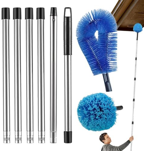 Brosse de nettoyage de gouttière - 4,3 à 4,9 m - Outil de nettoyage de gouttière - Outil de nettoyage de gouttière - Brosse de nettoyage flexible - Outil de nettoyage de toiture pour jardin