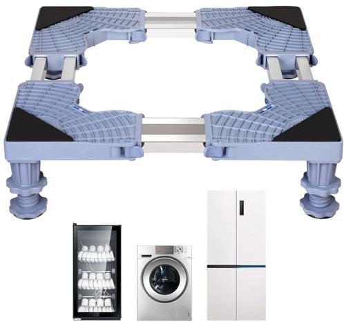 Waschmaschinen Untergestell für Waschwaschine, Kühlschrank, Waschmaschine Untergestell mit Einstellbarer Größe mit Rutschfester Stoßdämpfungsfunktion,Tragkraft Bis 200kg (4Füße)
