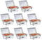 WILPREP Lightweight Chafing Dish Buffet Set 8 Pack, Rectangle Stainless Steel Food Warmer with Lids Food Pans and Fuel Holders, 9L Buffet Serving Utensils for Restaurant Catering Parties Weddings