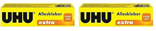 UHU Alleskleber Extra Tube, Gel-Form für extra starkes und tropffreies Kleben, 125 g (Packung mit 2)