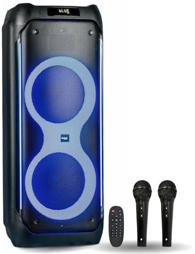 Ibiza - Pack Enceinte Karaoké USB Bluetooth Autonome 1200W COLUMBA1200 2 Micros Filaires Musique Fête Disco DJ Soirée Anniversaire