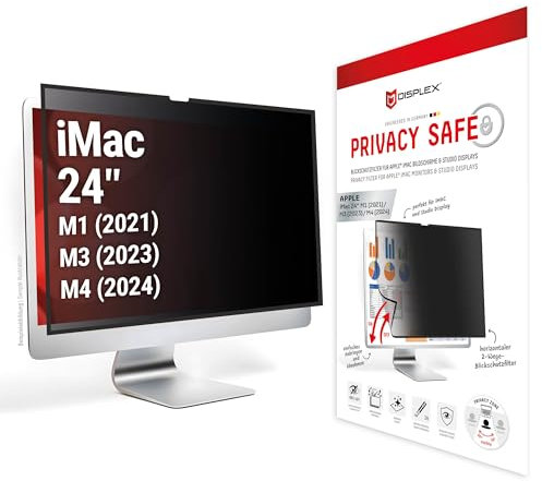 Displex PRIVACY SAFE Filtro de privacidad magnético de 2 vías para Apple iMac 24 M1 (2021)/M3 (2023)/M4 (2024)
